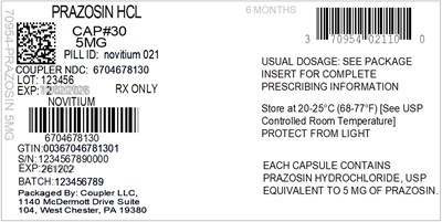 Label (70954 021 20 Prazosin 5mg 67046 781 30)